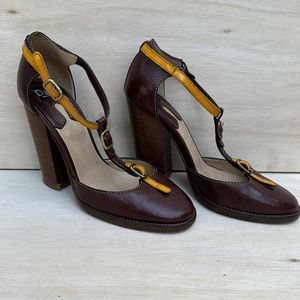 Vintage dolce & gabbana high heels - brown & yellow